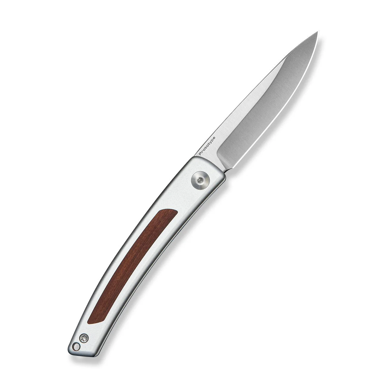 CIVIVI Almeris Silver Aluminum With Guibourtia Wood Inlay (2.95" Satin Finished Nitro-V Blade) C25091 Sample1 - Image 2