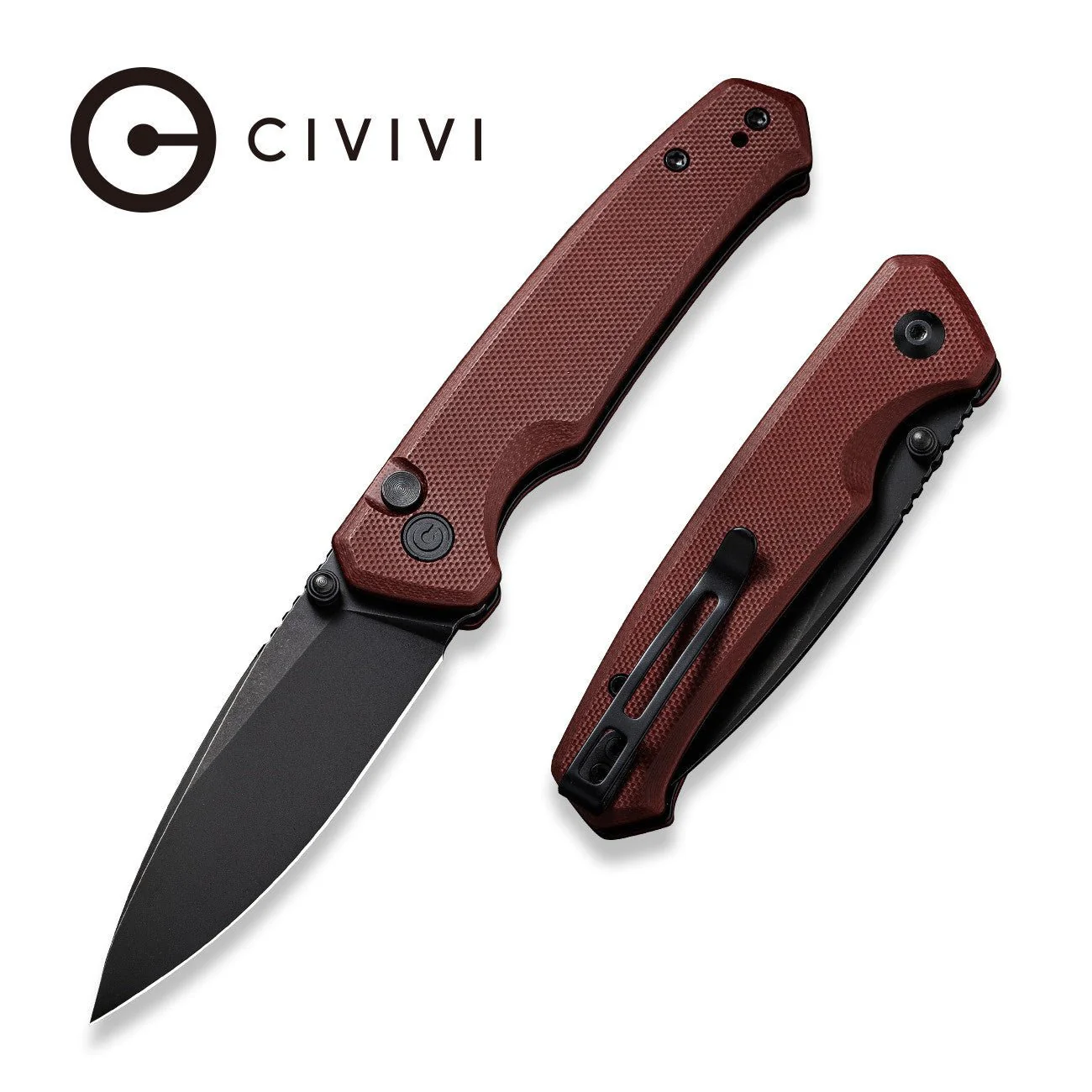 CIVIVI Altus Button Lock & Thumb Stud Knife G10 Handle (2.97" Nitro-V Blade) C20076-2