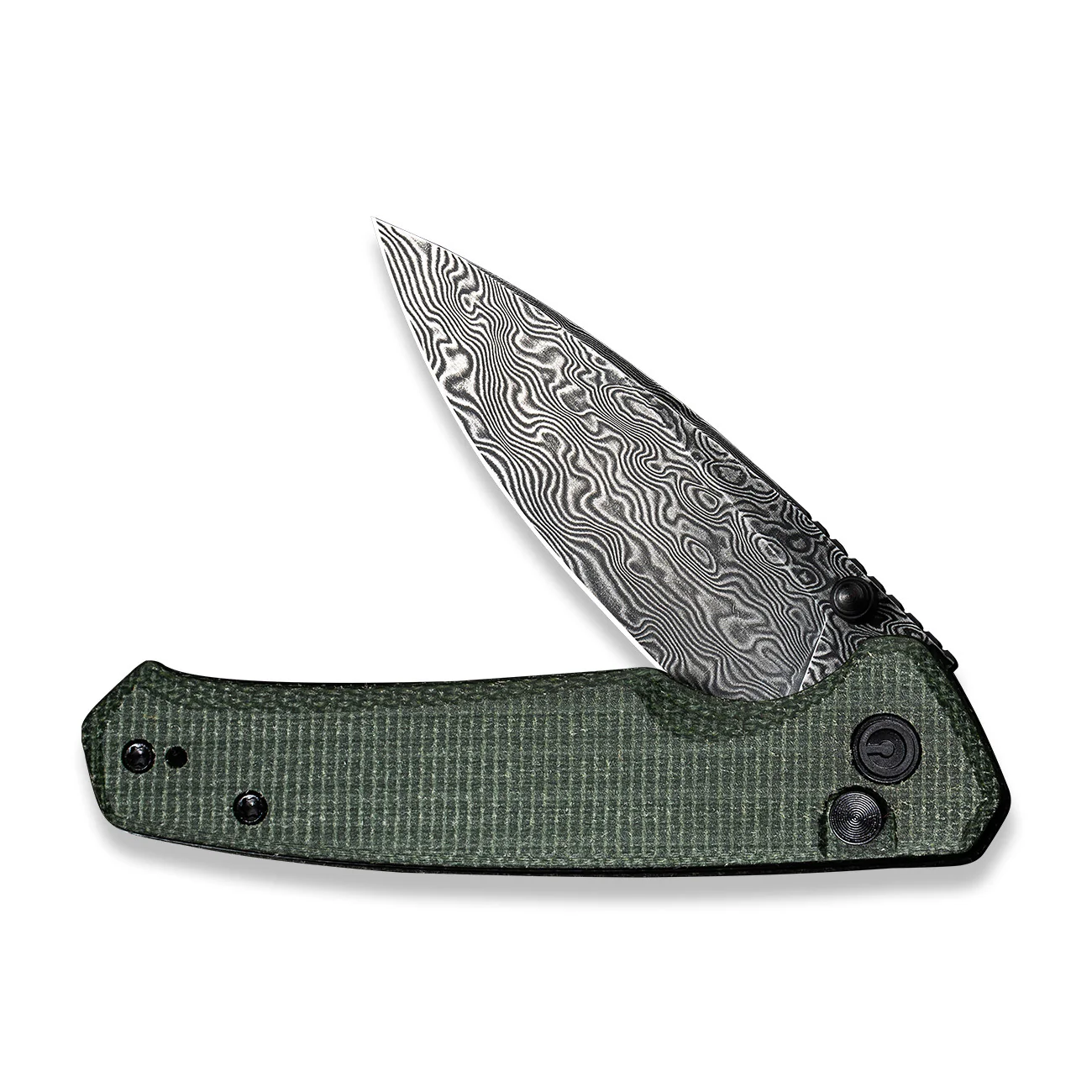 CIVIVI Altus Button Lock & Thumb Stud Knife Micarta Handle (2.97" Damascus Blade) C20076-DS1 - Image 4