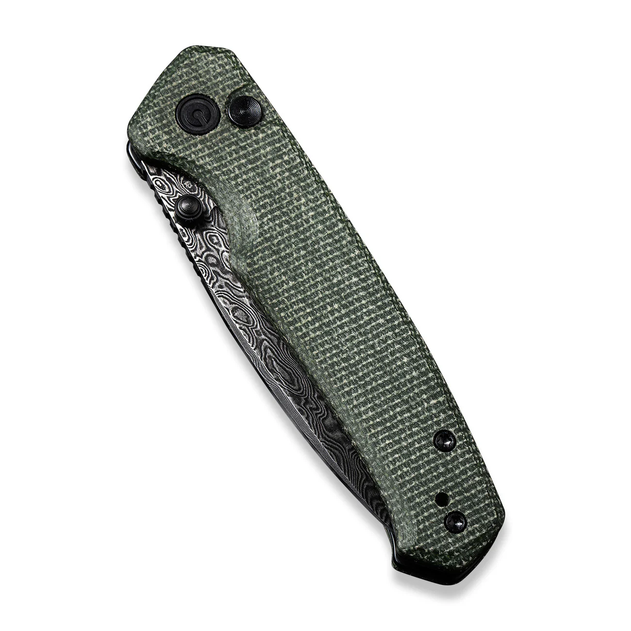 CIVIVI Altus Button Lock & Thumb Stud Knife Micarta Handle (2.97" Damascus Blade) C20076-DS1 - Image 5