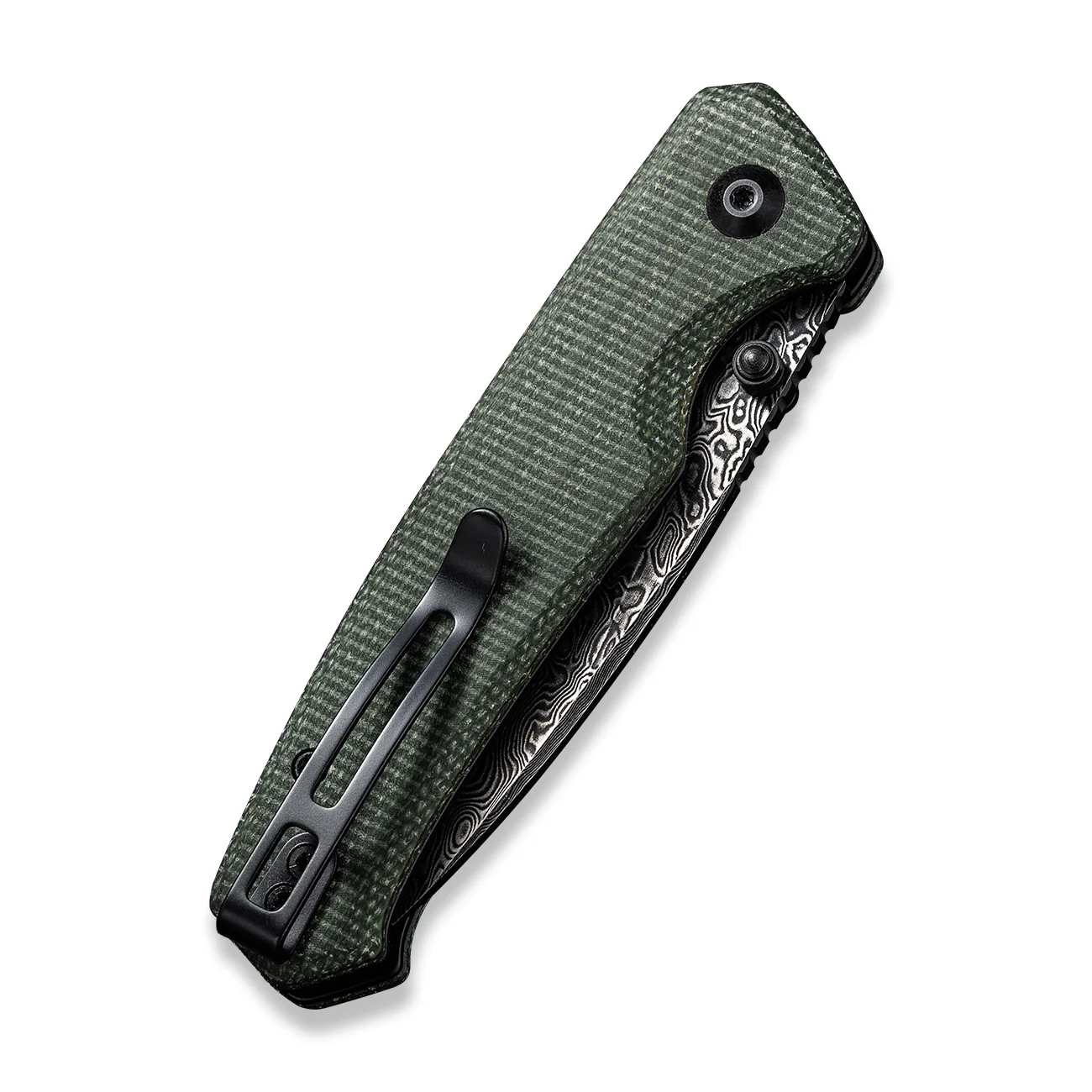 CIVIVI Altus Button Lock & Thumb Stud Knife Micarta Handle (2.97" Damascus Blade) C20076-DS1 - Image 6