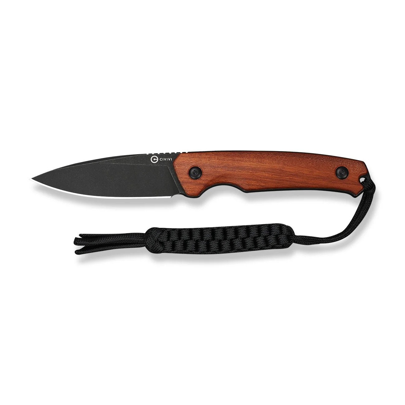 CIVIVI Altus Fixed Blade Knife Guibourtia Wood Handle (2.99" Black Stonewashed 14C28N Blade) C20076B-3, With 1PC Black Lanyard, Black Kydex Sheath & T-Clip - Image 4