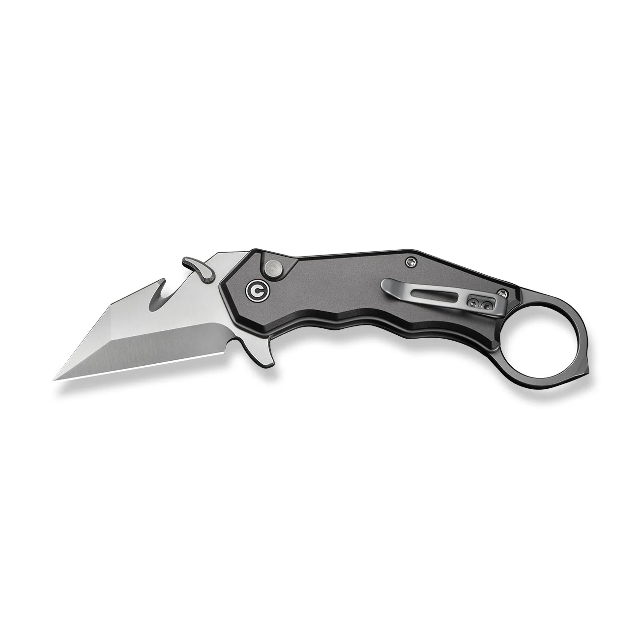 CIVIVI Amaroq Flipper & Thumb Stud & Button Lock Knife Gray Aluminum Handle (2.11" Satin Finished Nitro-V Blade) C24018-1 - Image 9