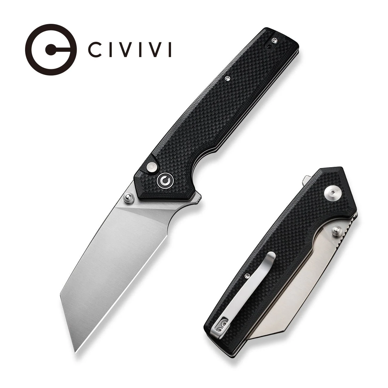CIVIVI Amirite Flipper & Thumb Stud & Button Lock Knife G10 Handle (3.48" Nitro-V Blade) C23028-2