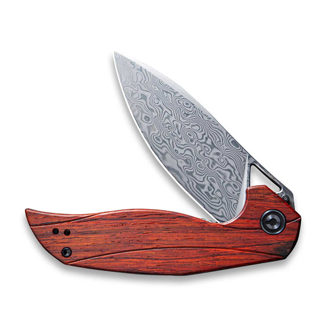 CIVIVI Anthropos Flipper Knife Wood Handle (3.25" Damascus Blade) C903DS-2 - Image 4