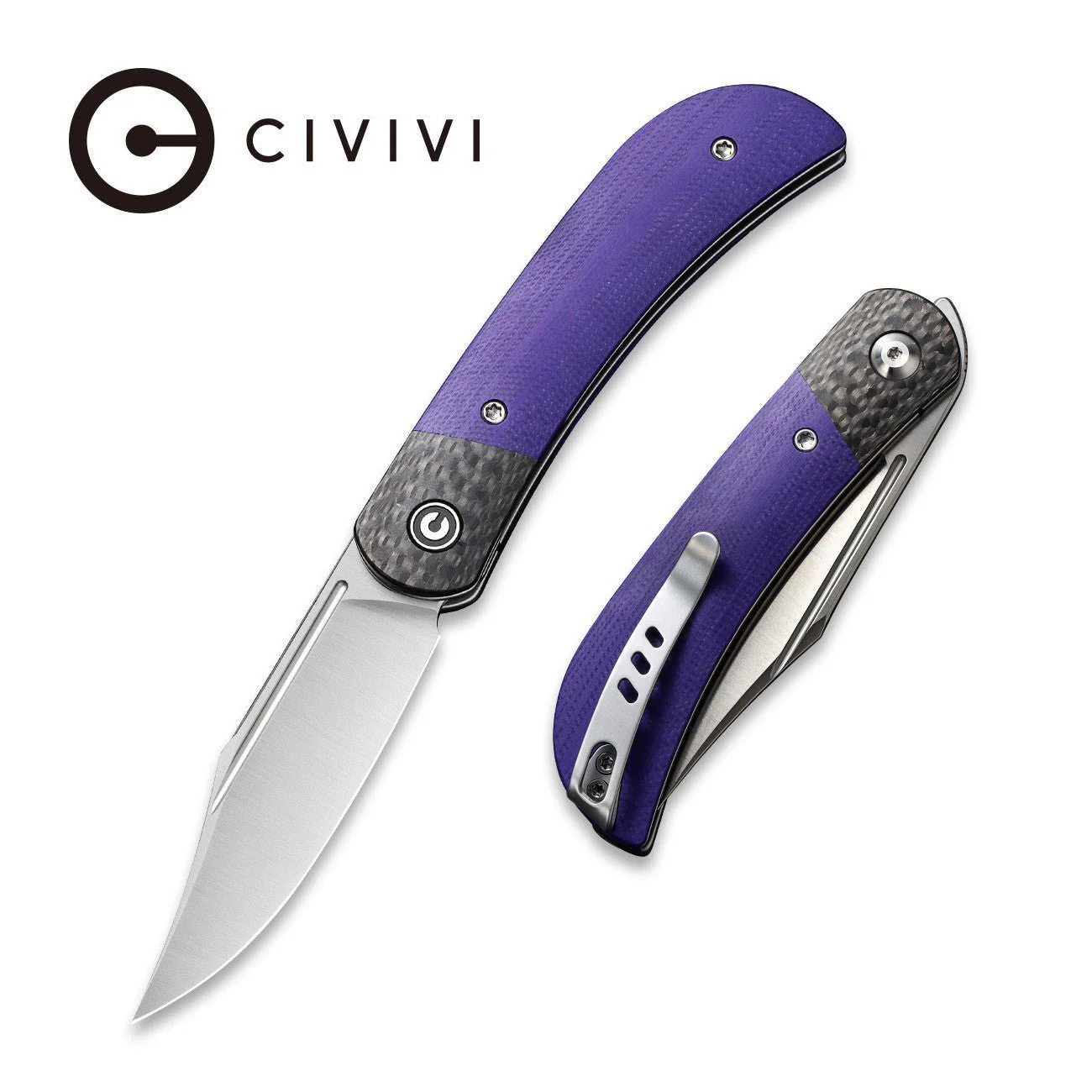 CIVIVI Appalachian Drifter II Front Flipper Knife G10 & Carbon Fiber Handle (2.96" Nitro-V Blade) C19010C-3