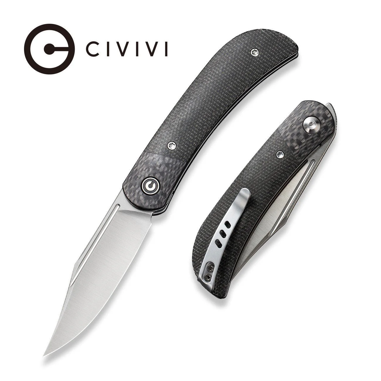 CIVIVI Appalachian Drifter II Front Flipper Knife Micarta & Carbon Fiber Handle (2.96" Nitro-V Blade) C19010C-4
