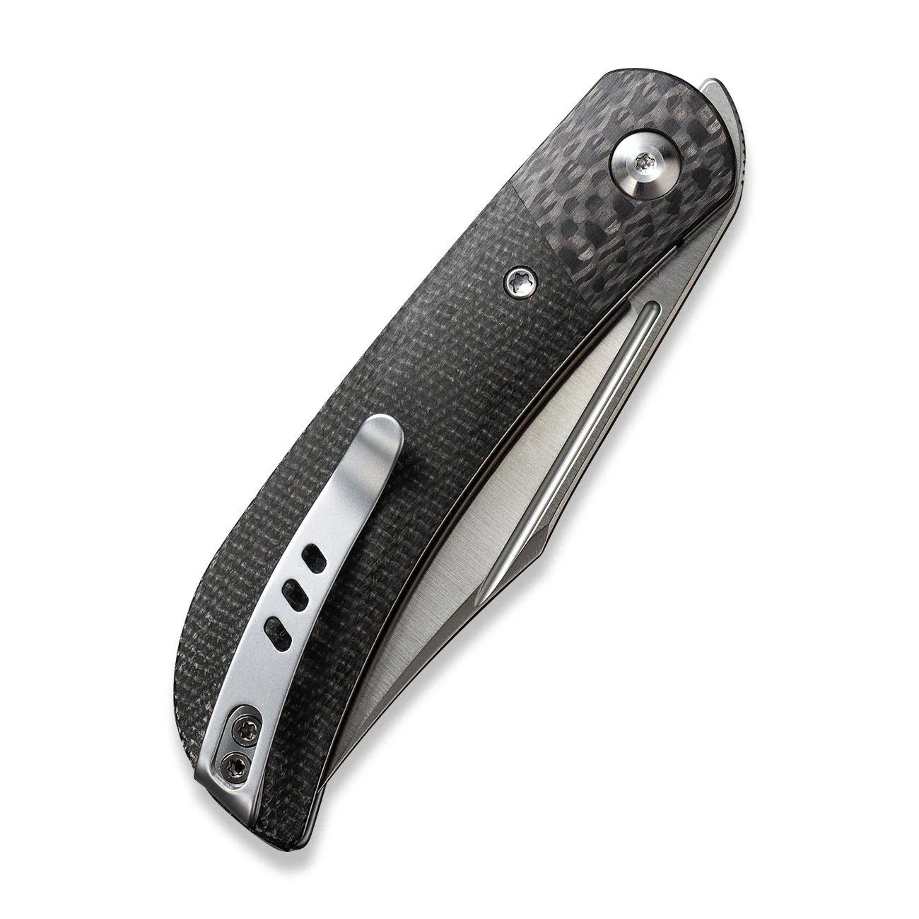 CIVIVI Appalachian Drifter II Front Flipper Knife Micarta & Carbon Fiber Handle (2.96" Nitro-V Blade) C19010C-4 - Image 6