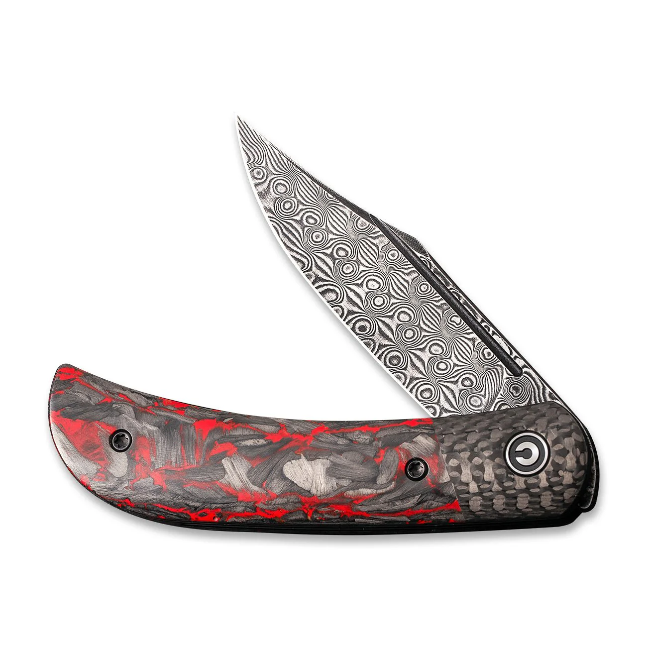 CIVIVI Appalachian Drifter II Front Flipper Knife Carbon Fiber Handle (2.96" Damascus Blade) C19010C-DS2 - Image 4
