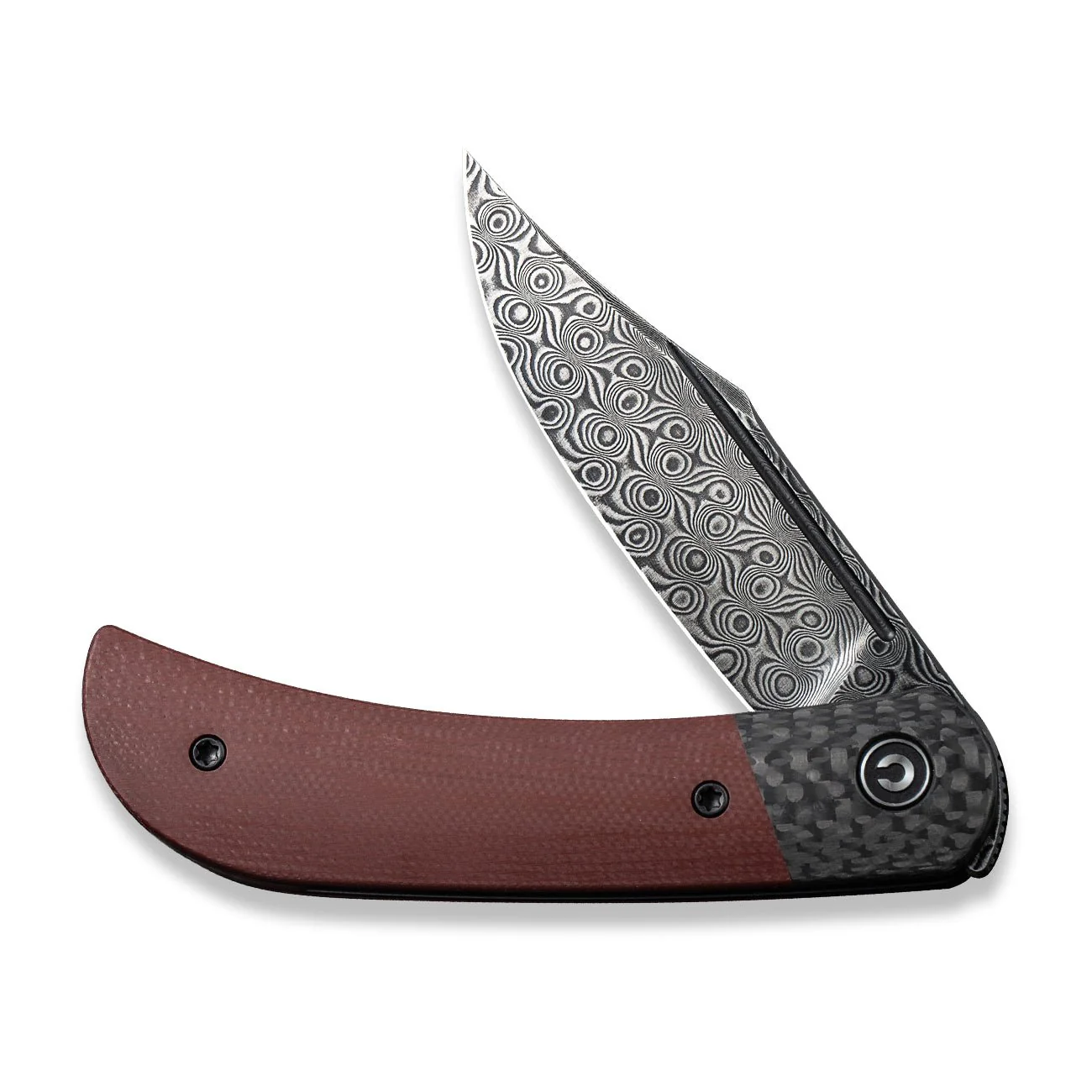 CIVIVI Appalachian Drifter II Front Flipper Knife G10 & Carbon Fiber Handle (2.96" Damascus Blade) C19010C-DS4 - Image 4