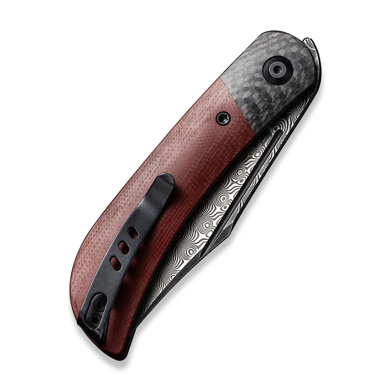 CIVIVI Appalachian Drifter II Front Flipper Knife G10 & Carbon Fiber Handle (2.96" Damascus Blade) C19010C-DS4 - Image 6