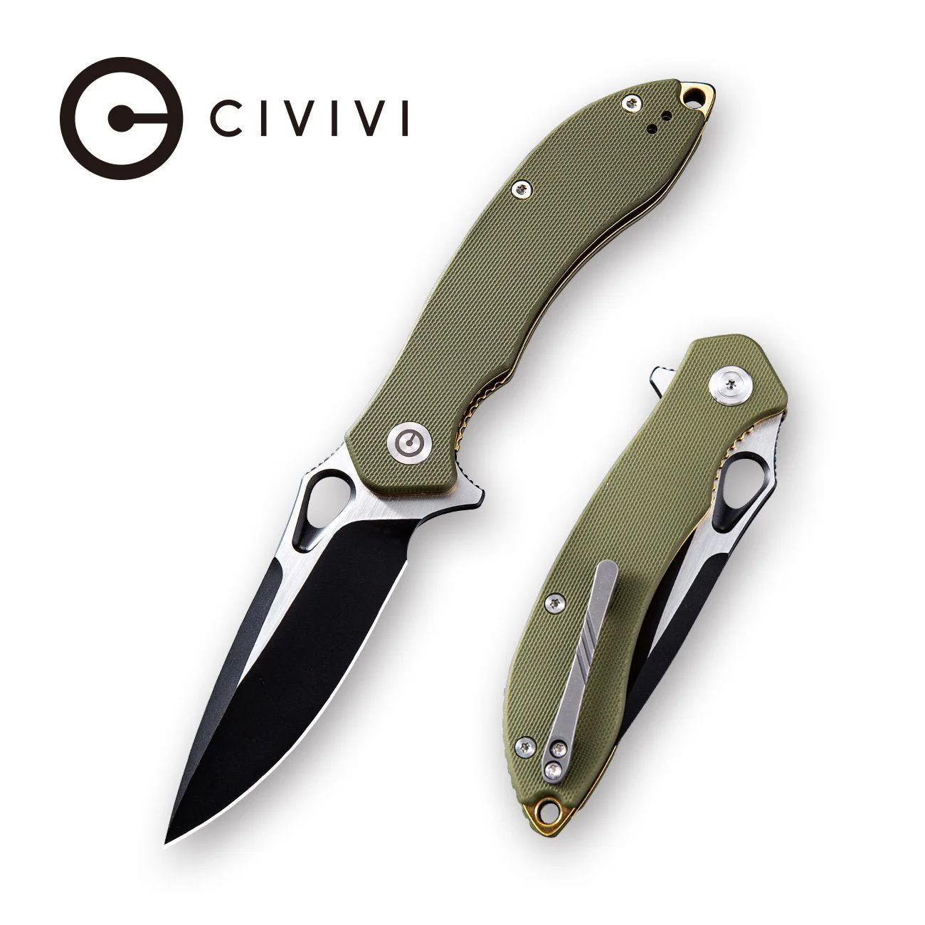CIVIVI Aquila Flipper & Thumb Hole Knife G10 Handle (3.45" VG-10 Blade) C805A