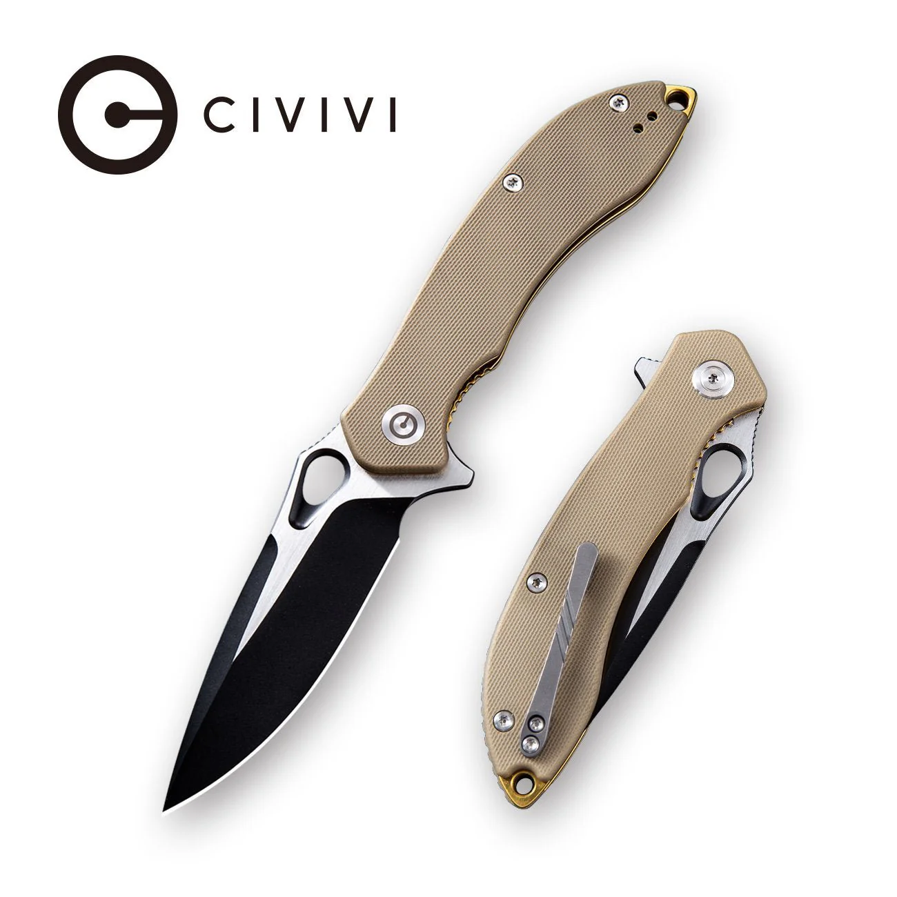 CIVIVI Aquila Flipper & Thumb Hole Knife G10 Handle (3.45" VG-10 Blade) C805C