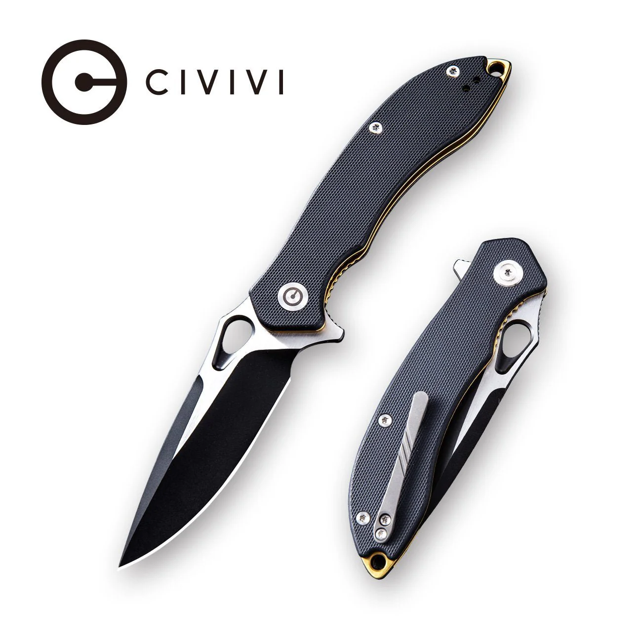 CIVIVI Aquila Flipper & Thumb Hole Knife G10 Handle (3.45" VG-10 Blade) C805E