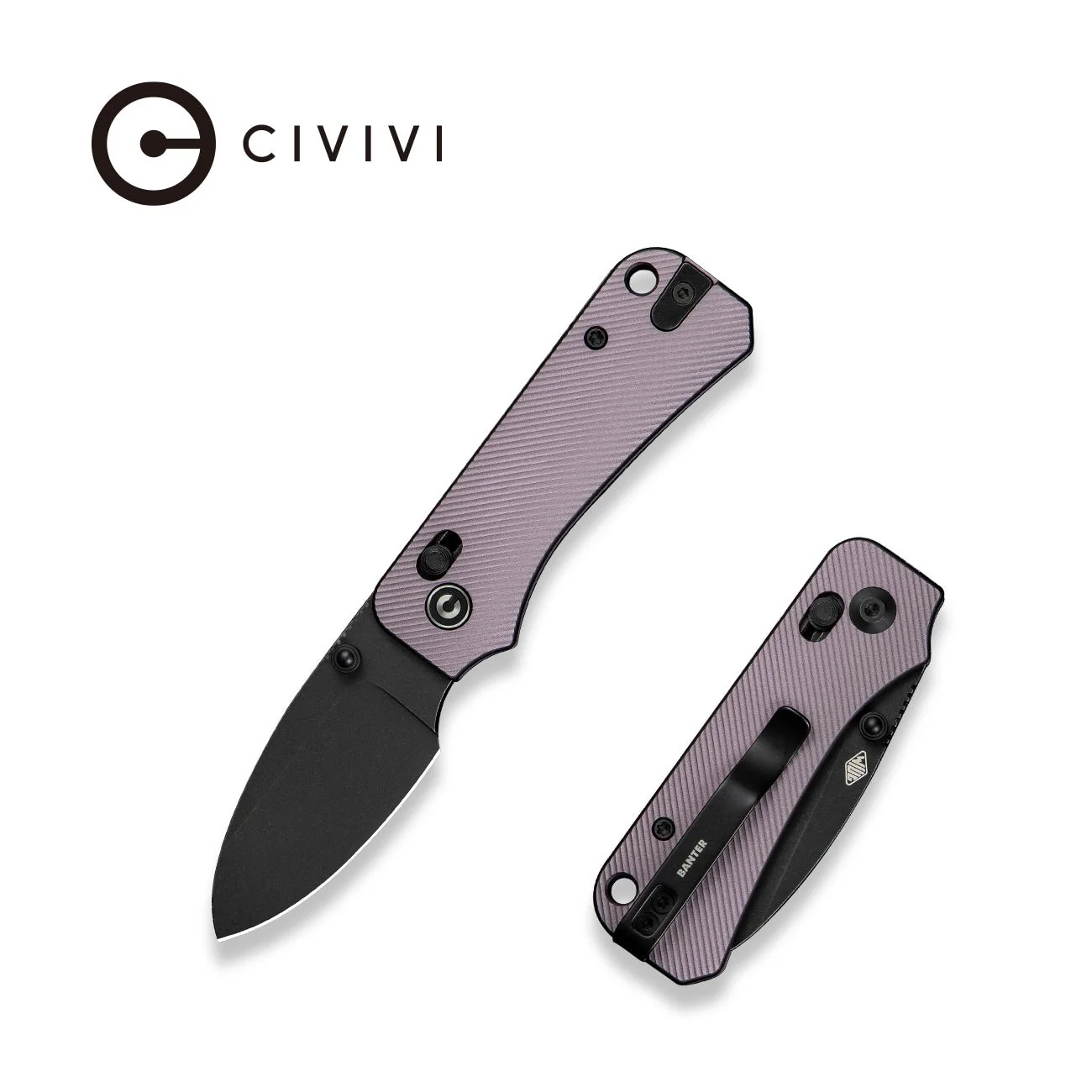 CIVIVI Baby Banter 2 Thumb Stud & Crossbar Lock Knife Aluminum Handle (2.34" Nitro-V Blade) C23074-2