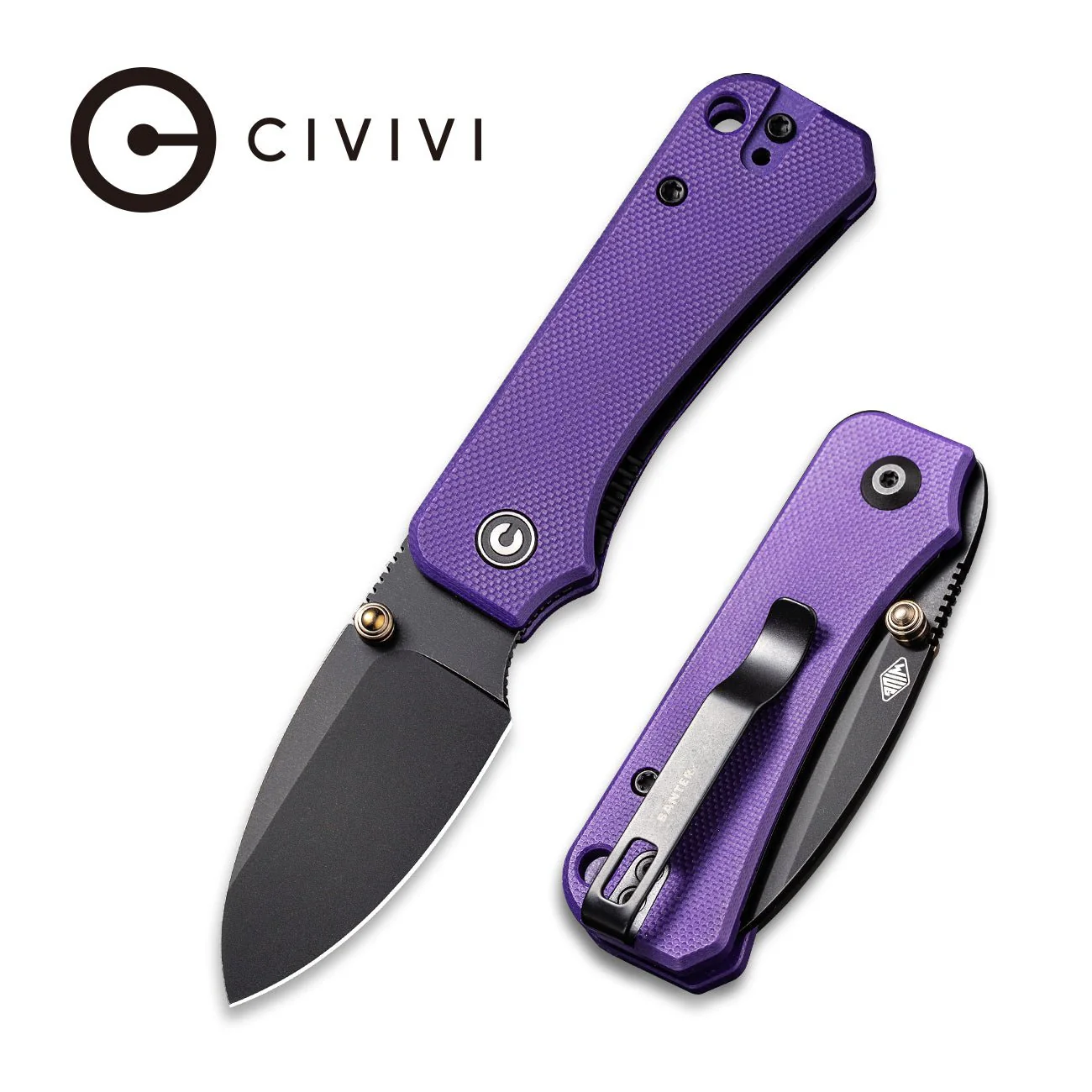 CIVIVI Baby Banter Thumb Stud Knife G10 Handle (2.34" Nitro-V Blade) C19068S-4