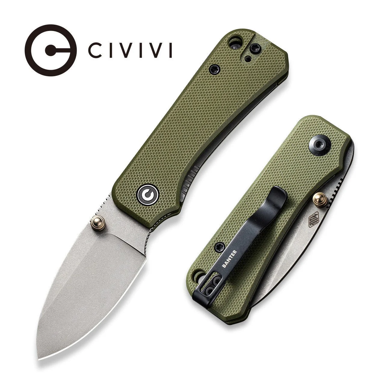 CIVIVI Baby Banter Thumb Stud Knife G10 Handle (2.34" Nitro-V Blade) C19068S-5