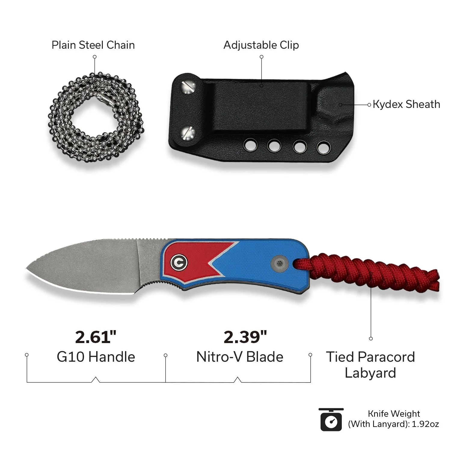 CIVIVI Baby Banter Fixed Blade - Jump Edition G10 Handle (2.39" Nitro-V Blade) C23045A-1 - Image 6