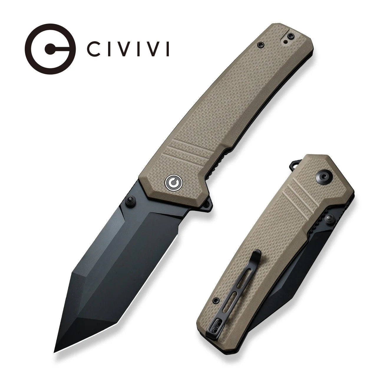 CIVIVI Bhaltair Flipper & Thumb Stud Knife G10 Handle (3.98" 14C28N Blade) C23024-2
