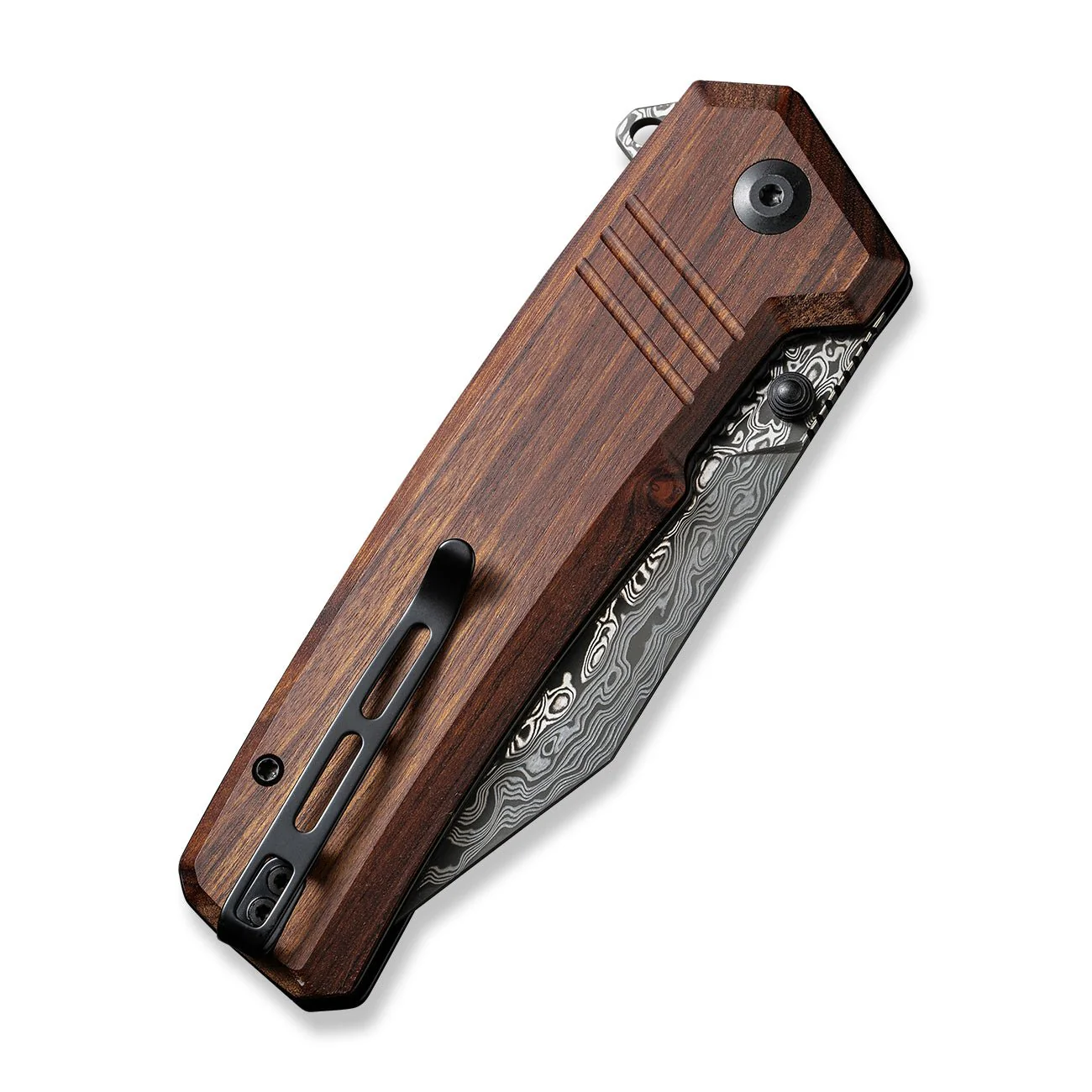 CIVIVI Bhaltair Flipper & Thumb Stud Knife Wood Handle (3.98" Damascus Blade) C23024-DS1 - Image 11