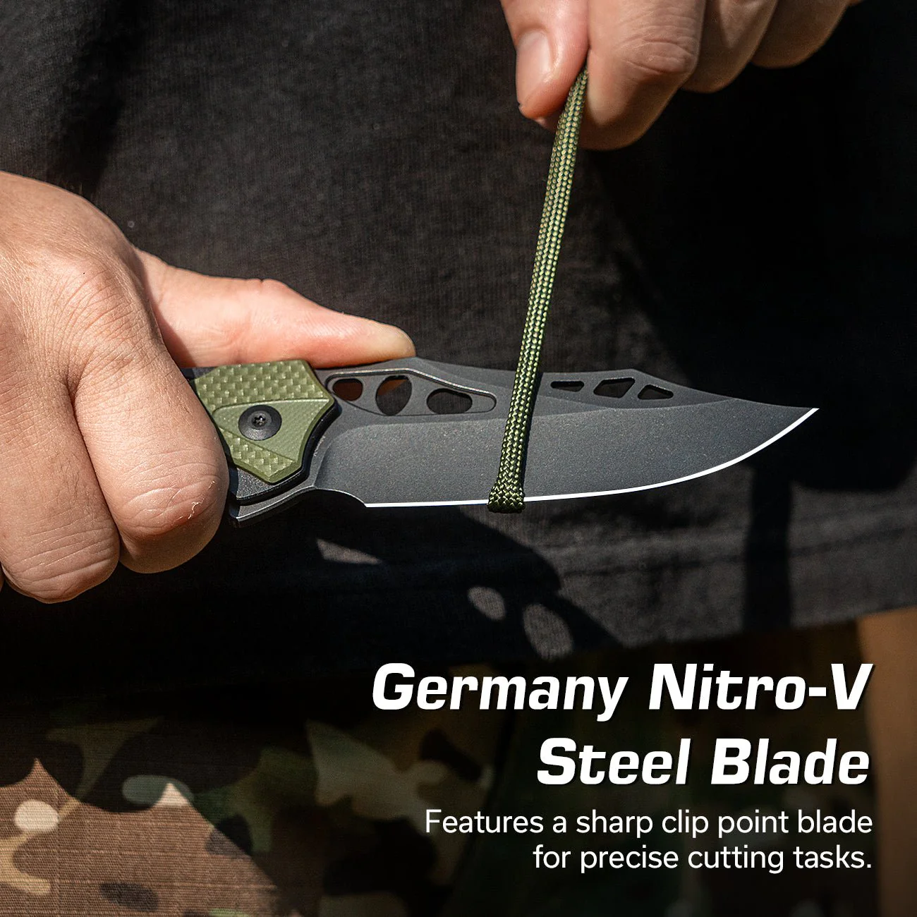 CIVIVI Biophase Flipper & Button Lock Knife Aluminum & G10 Handle (3.48" Nitro-V Blade) C23083C-2 - Image 3