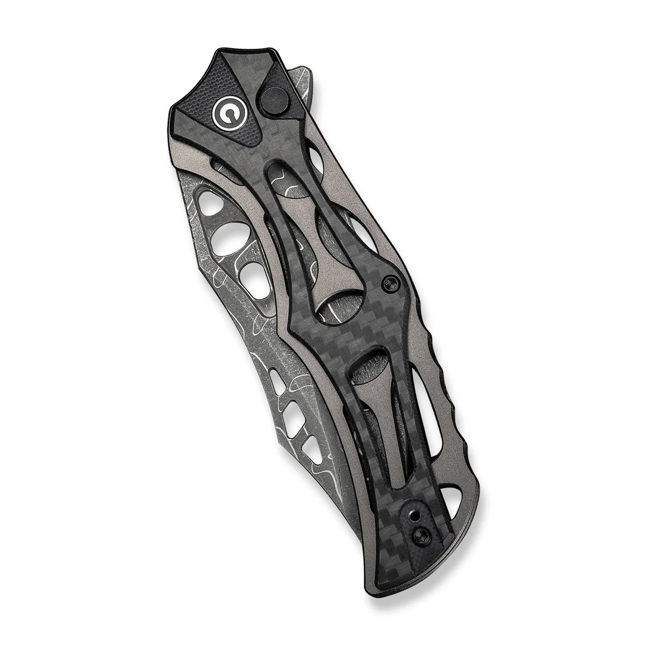 CIVIVI Biophase Flipper & Button Lock Knife Aluminum & G10 Handle (3.48" Damascus Blade) C23083C-DS1 - Image 11