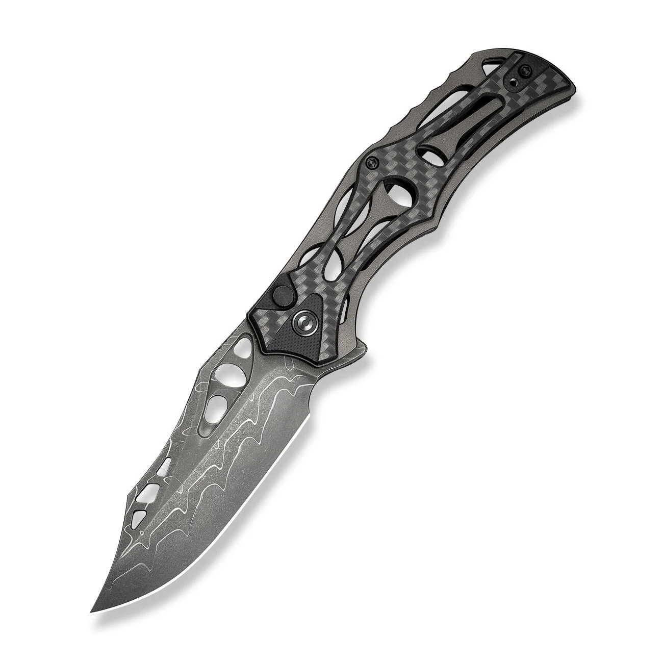 CIVIVI Biophase Flipper & Button Lock Knife Aluminum & G10 Handle (3.48" Damascus Blade) C23083C-DS1 - Image 8