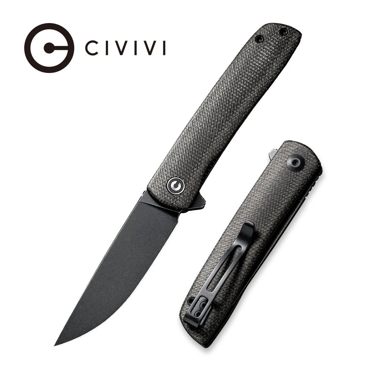 CIVIVI Bo Flipper Knife Micarta Handle (2.92" Nitro-V Blade) C20009B-6