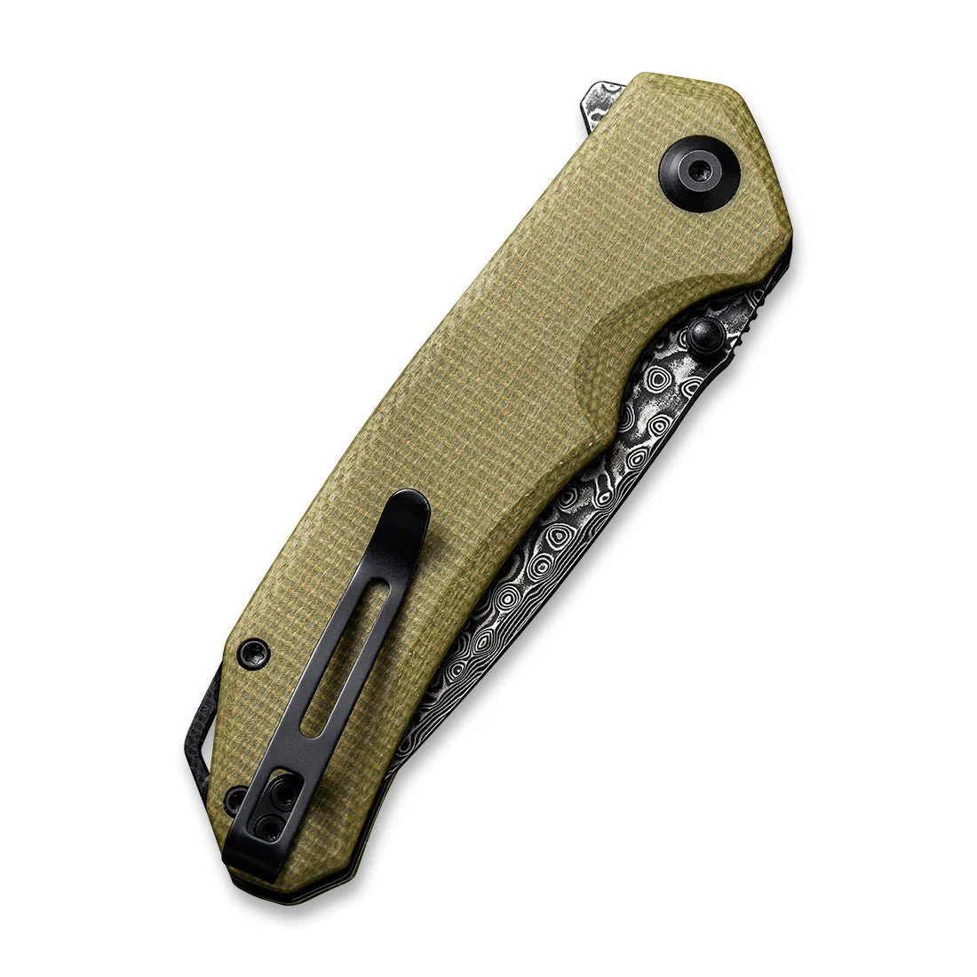 CIVIVI Brazen Flipper & Thumb Stud Knife Micarta Handle (3.46" Damascus Blade) C2102DS-2 - Image 6