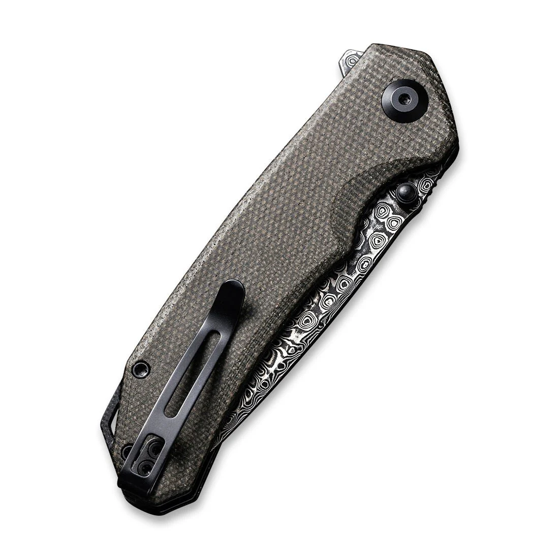 CIVIVI Brazen Flipper & Thumb Stud Knife Micarta Handle (3.46" Damascus Blade) C2102DS-3 - Image 6