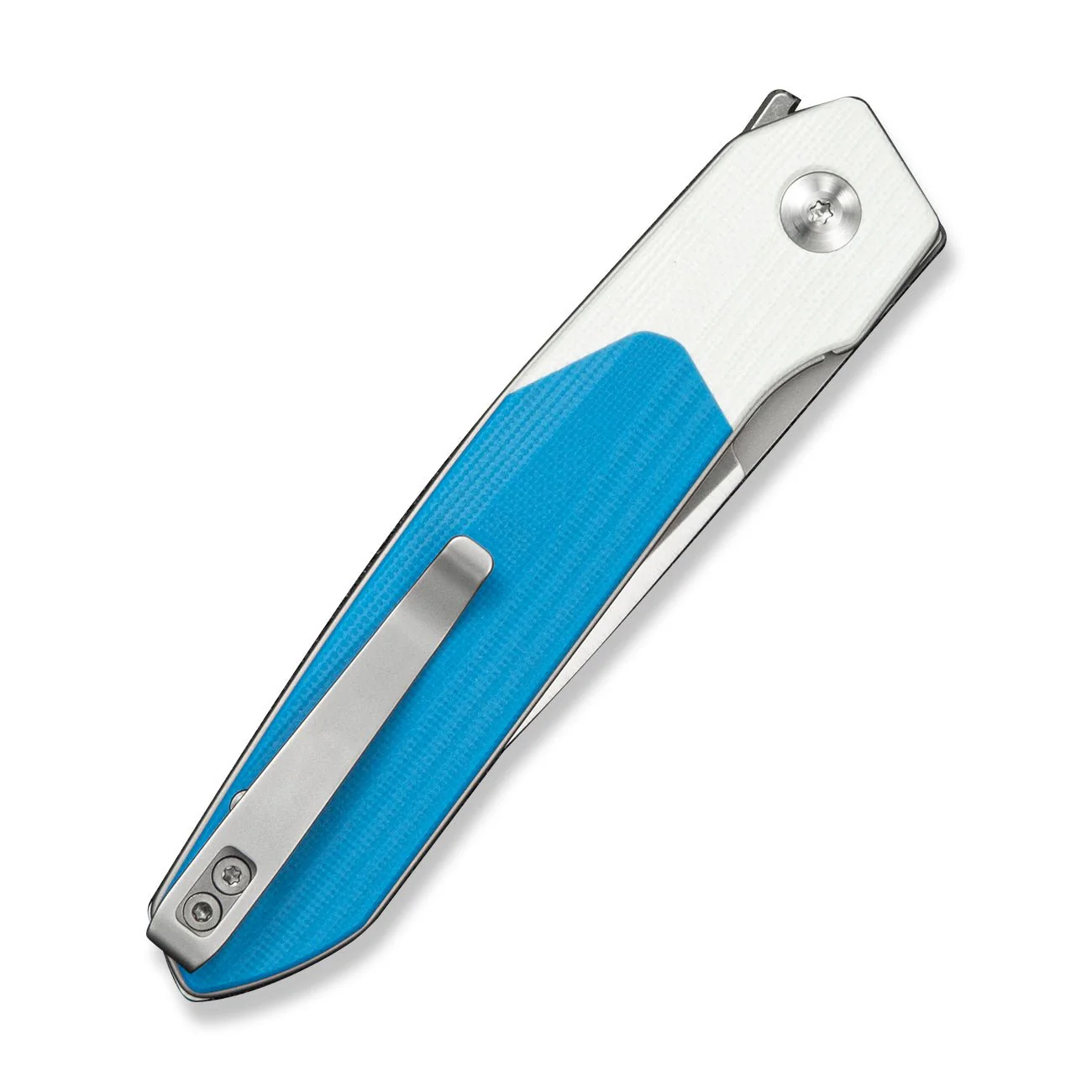CIVIVI Brr15 Light Flipper Knife White & Blue G10 Handle (3.2" Satin Finished Nitro-V Blade) C25063 Sample2 - Image 4