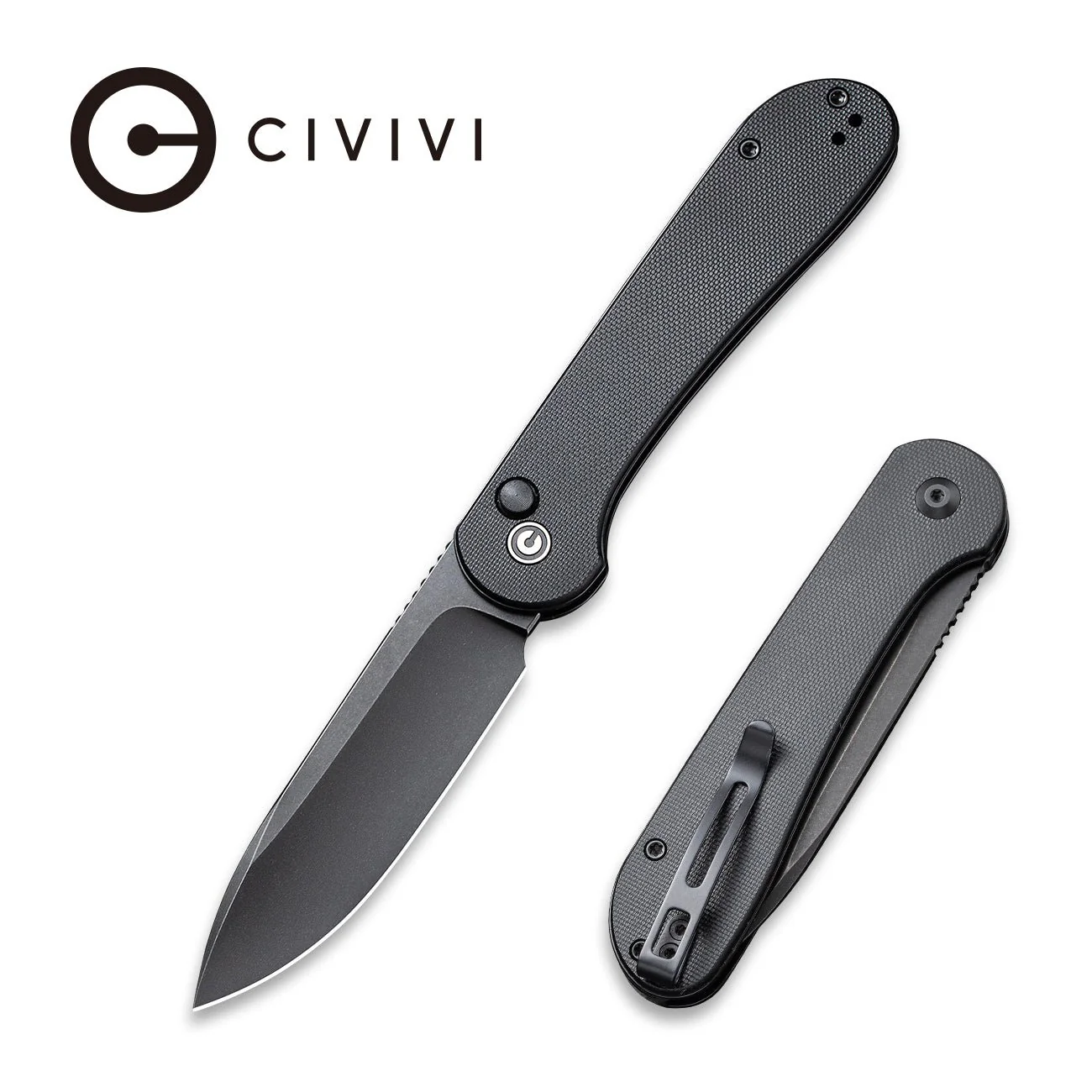 CIVIVI Button Lock Elementum Pocket Knife G10 Handle (3.47" 14C28N Blade) C2103A