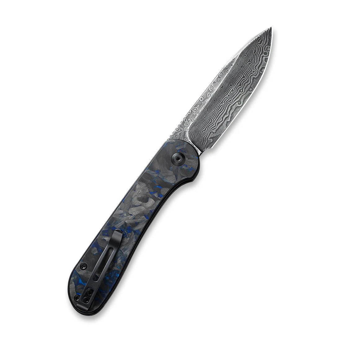 CIVIVI Button Lock Elementum Pocket Knife Carbon Fiber Handle (3.47" Damascus Blade) C2103DS-1 - Image 2