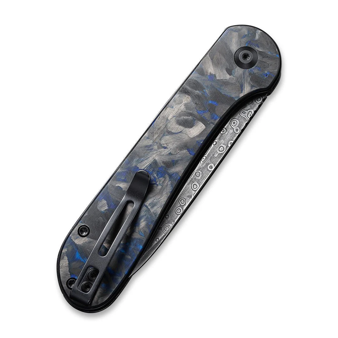 CIVIVI Button Lock Elementum Pocket Knife Carbon Fiber Handle (3.47" Damascus Blade) C2103DS-1 - Image 6
