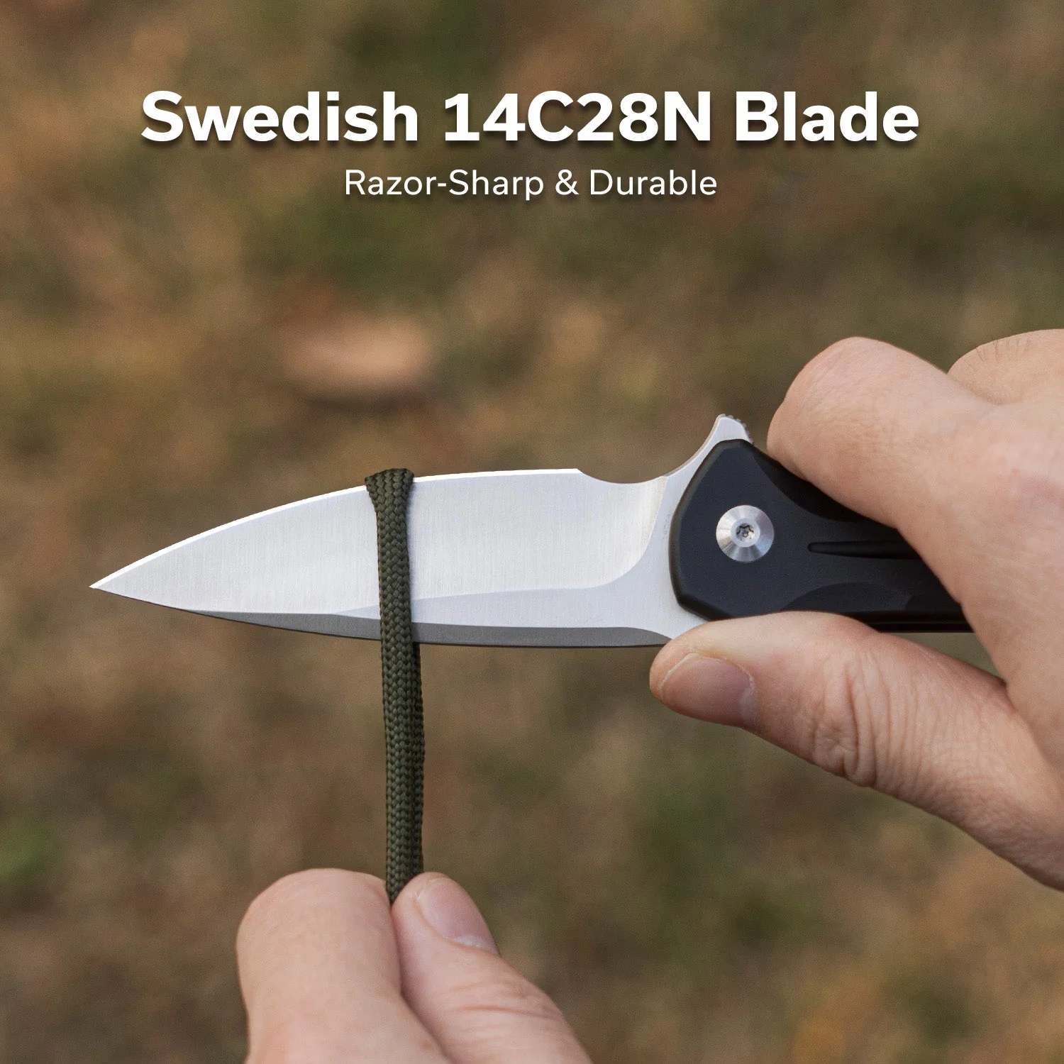 CIVIVI Button Lock Kitefin Flipper Knife Aluminum Handle (3.22" 14C28N Blade) C24091-1 - Image 2