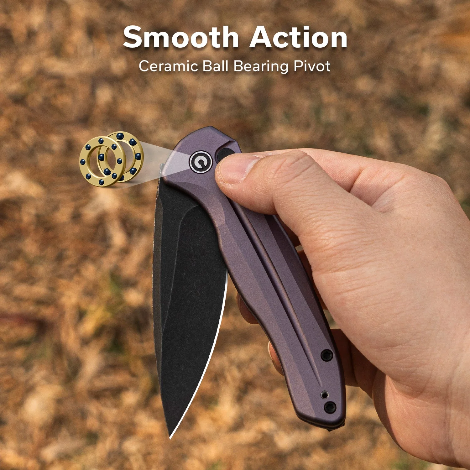 CIVIVI Button Lock Kitefin Flipper Knife Aluminum Handle (3.22" 14C28N Blade) C24091-3 - Image 4