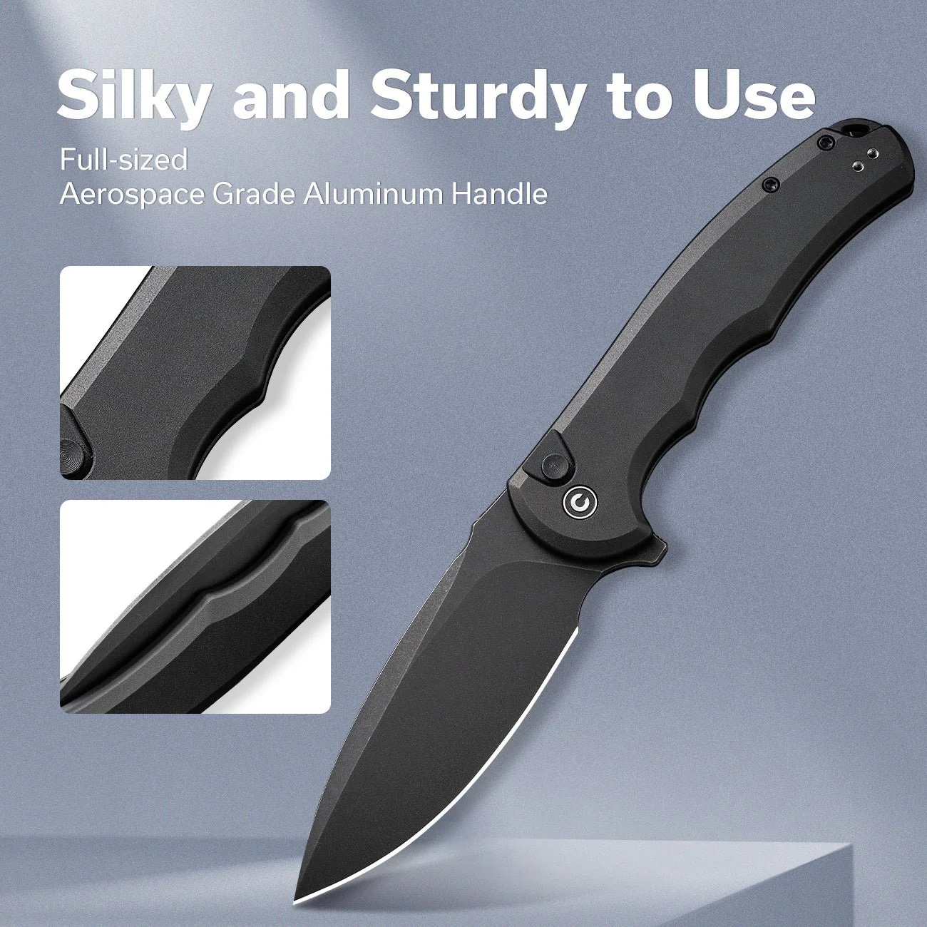 CIVIVI Button Lock Praxis Flipper Knife Aluminum Handle (3.75" Nitro-V Blade) C18026E-1 - Image 4