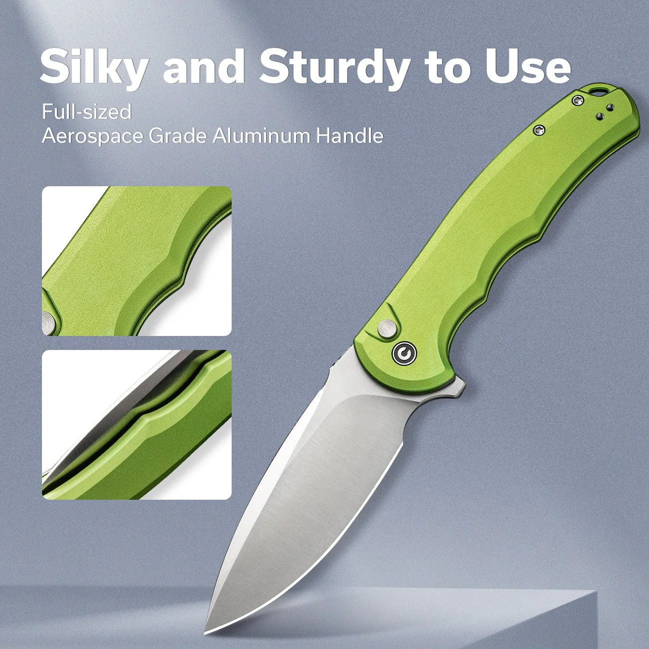 CIVIVI Button Lock Praxis Flipper Knife Aluminum Handle (3.75" Nitro-V Blade) C18026E-3 - Image 4