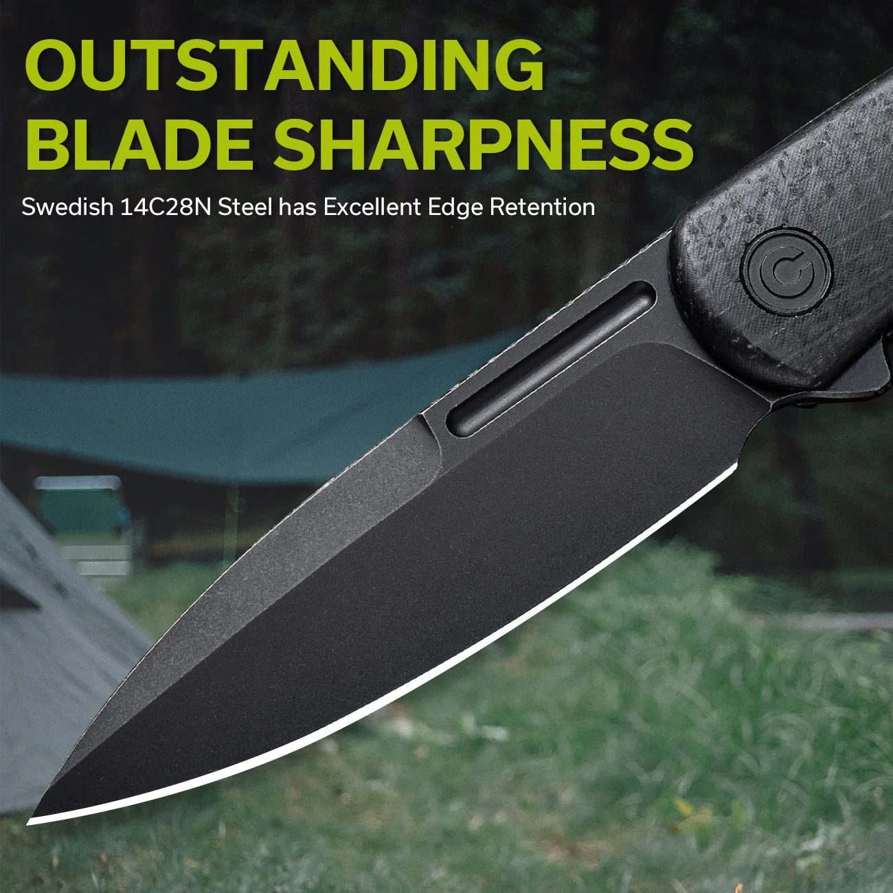 CIVIVI Caetus Flipper Knife Micarta Handle (3.48" 14C28N Blade) C21025C-2 - Image 3