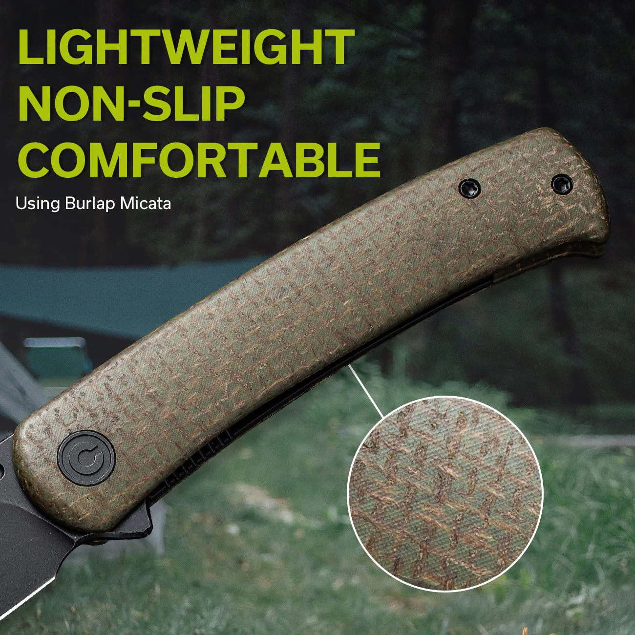 CIVIVI Caetus Flipper Knife Micarta Handle (3.48" 14C28N Blade) C21025C-3 - Image 4