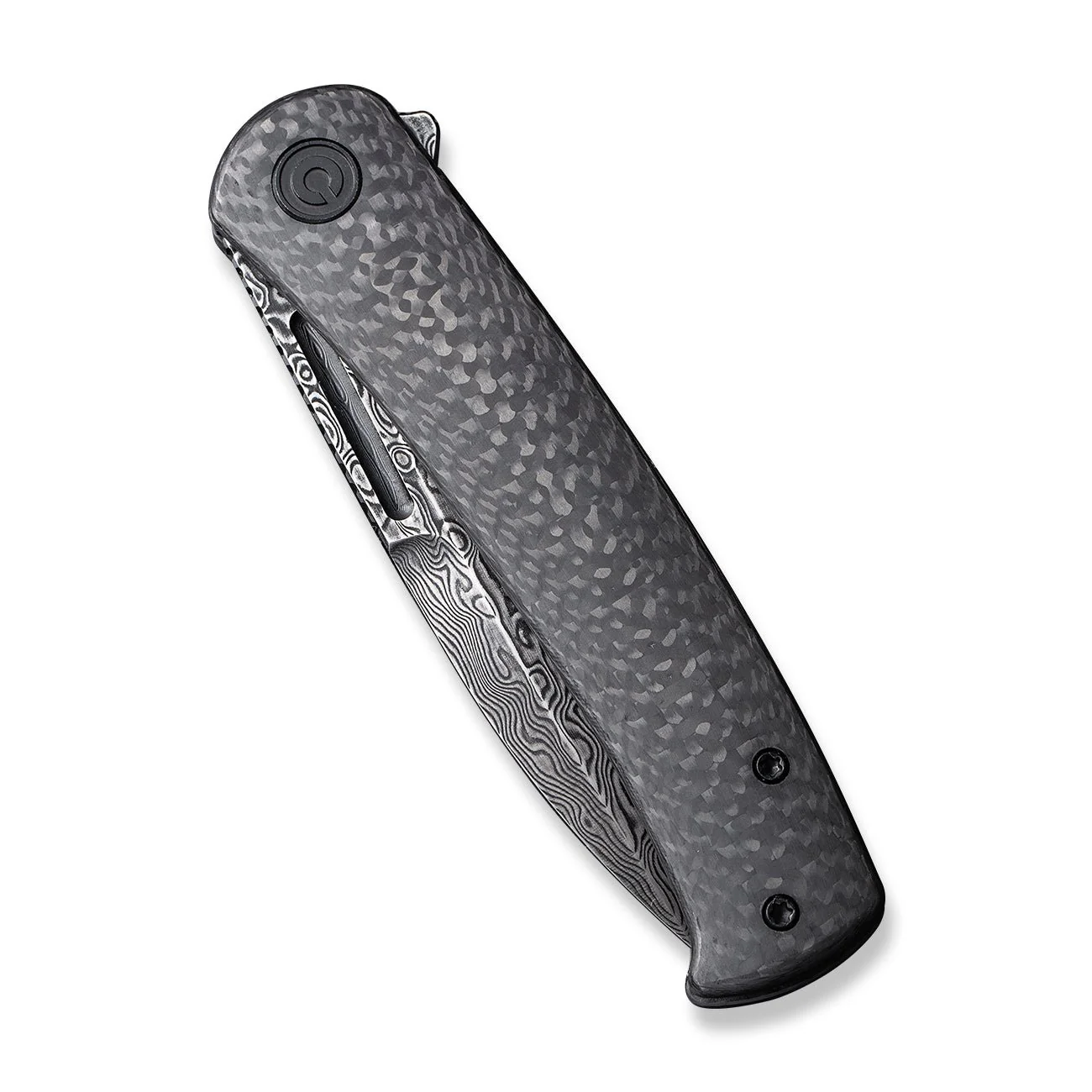 CIVIVI Caetus Flipper Knife Carbon Fiber Handle (3.48" Damascus Blade) C21025C-DS1 - Image 11