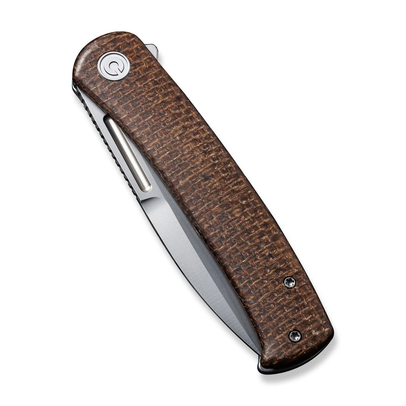 CIVIVI Cetos Flipper Knife Micarta With Stainless Steel Handle (3.48" 14C28N Blade) C21025B-1 - Image 6