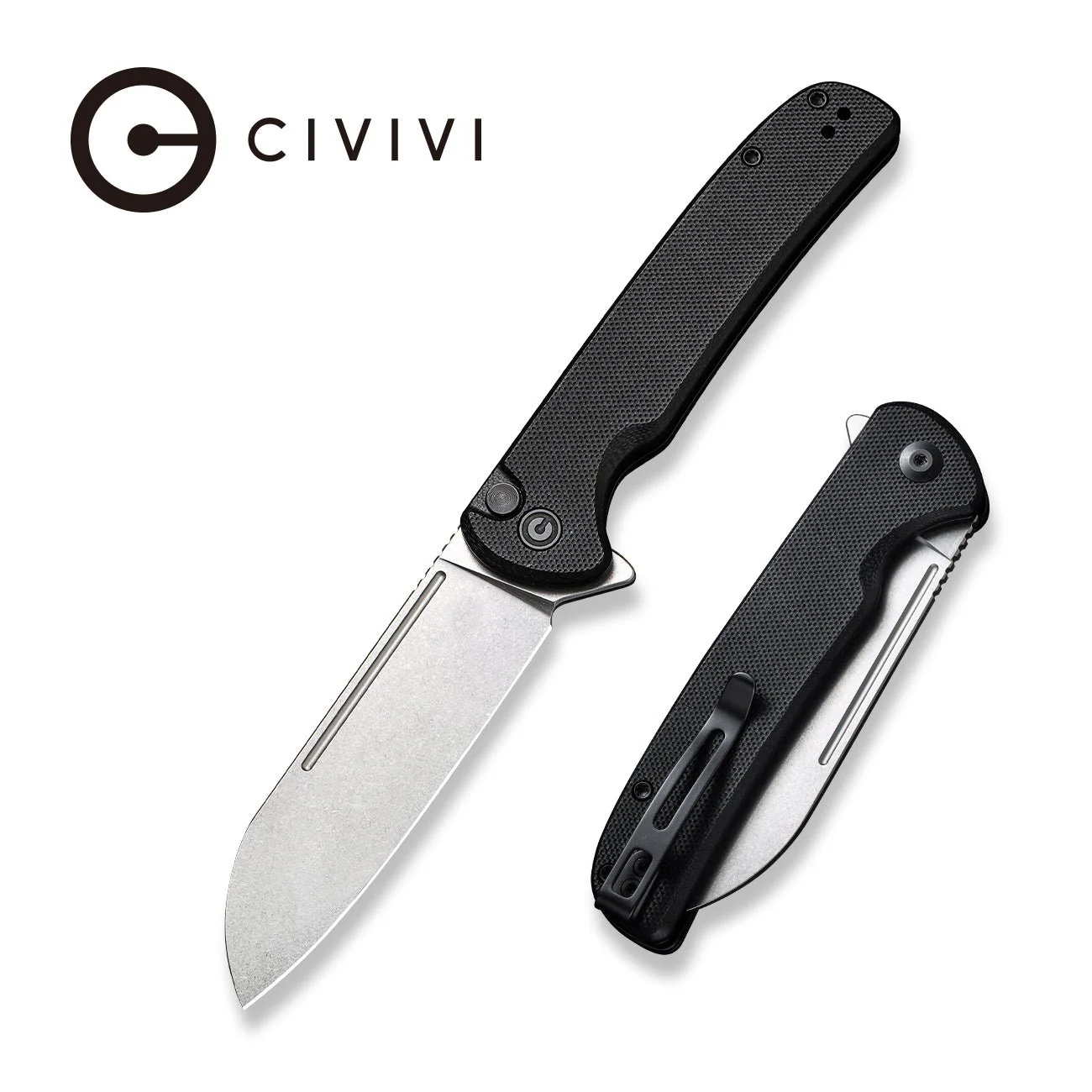 CIVIVI Chevalier Flipper & Button Lock Knife G10 Handle (3.46" 14C28N Blade) C20022-1