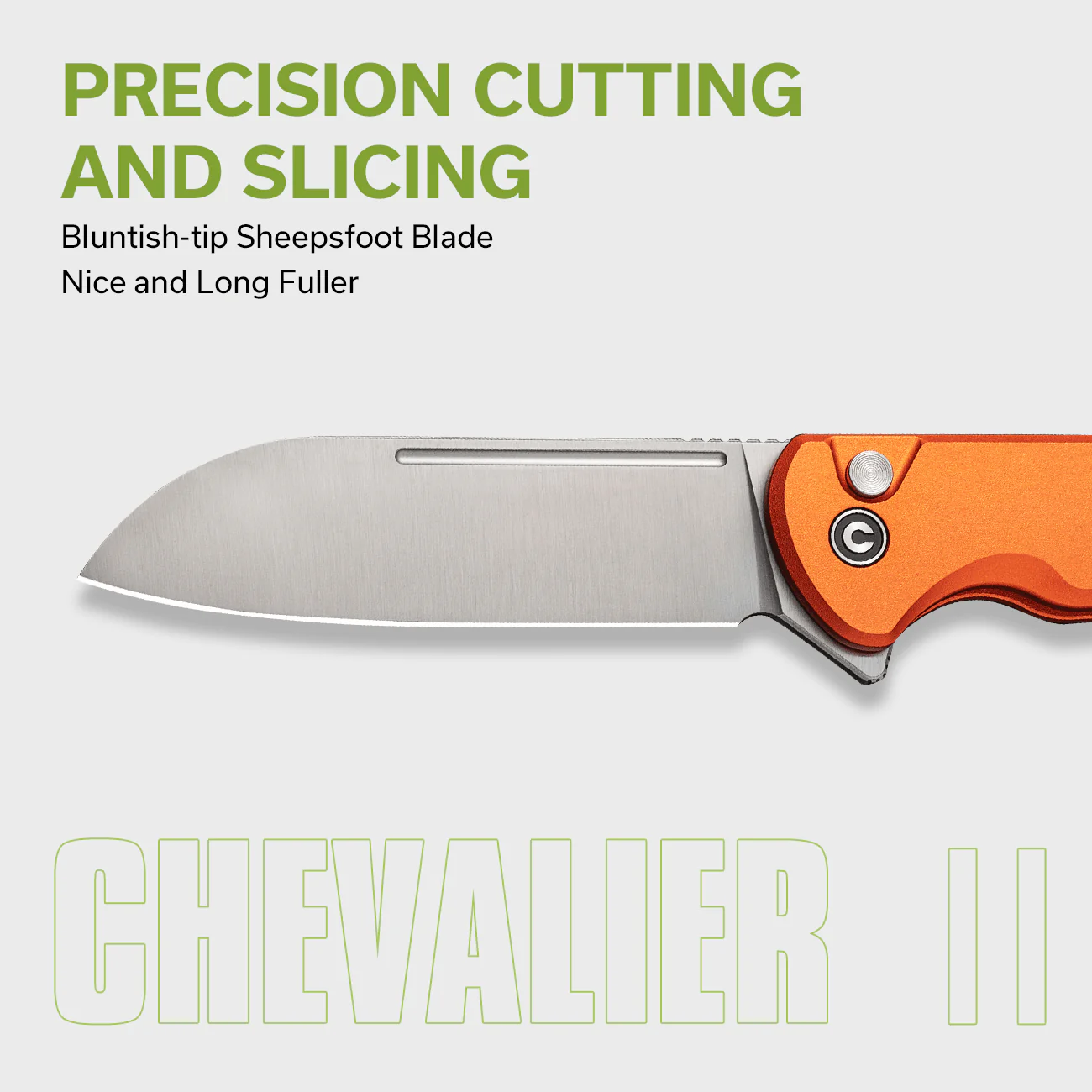CIVIVI Chevalier II Flipper & Button Lock Knife Aluminum Handle (3.47" 14C28N Blade) C20022B-2 - Image 3