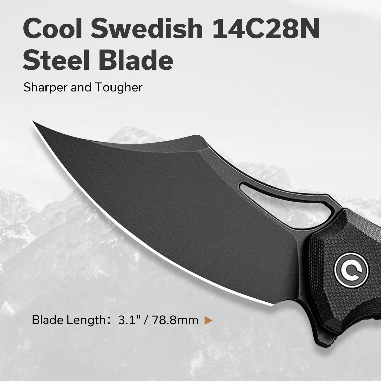 CIVIVI Chiro Flipper & Thumb Hole Knife G10 Handle (3.1" 14C28N Blade) C23046-1 - Image 2