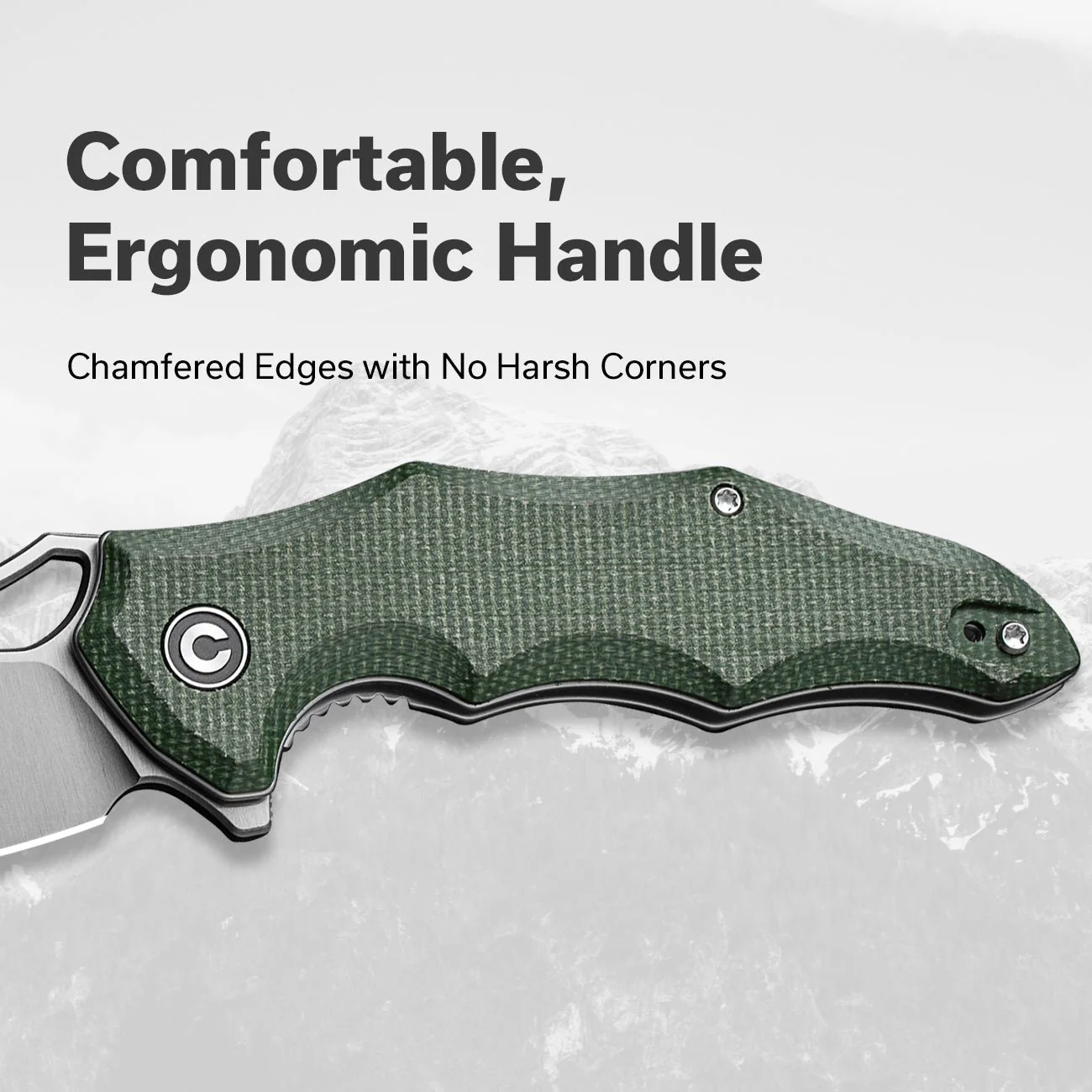 CIVIVI Chiro Flipper & Thumb Hole Knife Micarta Handle (3.1" 14C28N Blade) C23046-2 - Image 4