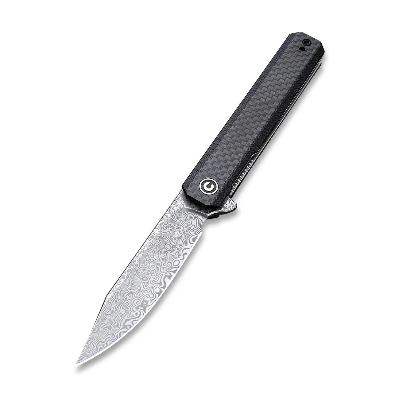 CIVIVI Chronic Flipper Knife Carbon Fiber & G10 Handle (3.22'' Damascus Blade) C917DS - Image 3