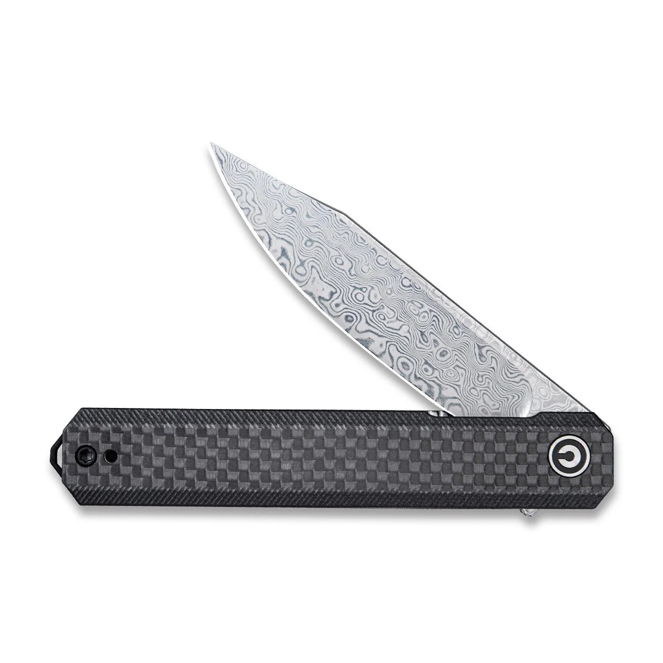 CIVIVI Chronic Flipper Knife Carbon Fiber & G10 Handle (3.22'' Damascus Blade) C917DS - Image 4