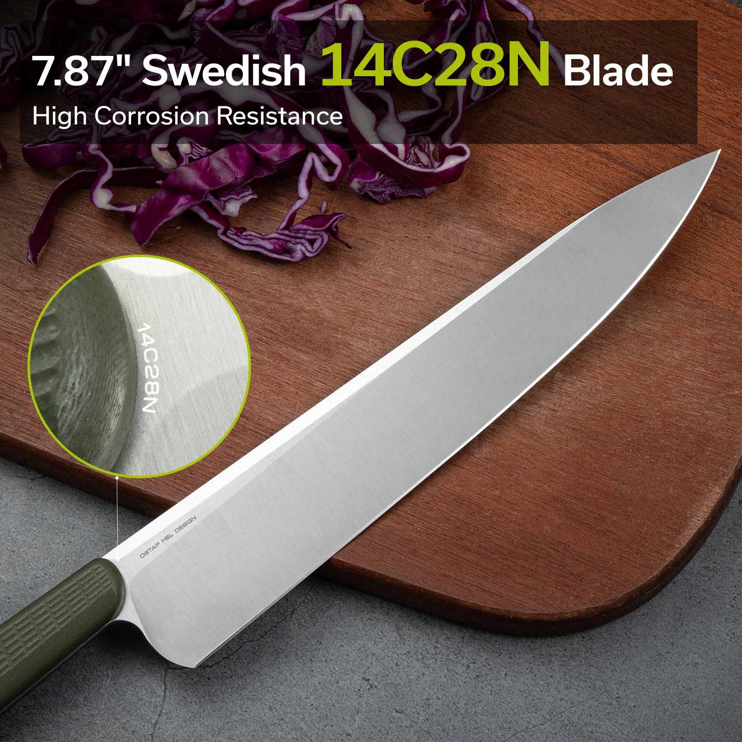 CIVIVI Cibus Chef Knife G10 Handle (7.87" 14C28N Blade) C23048-2 - Image 4