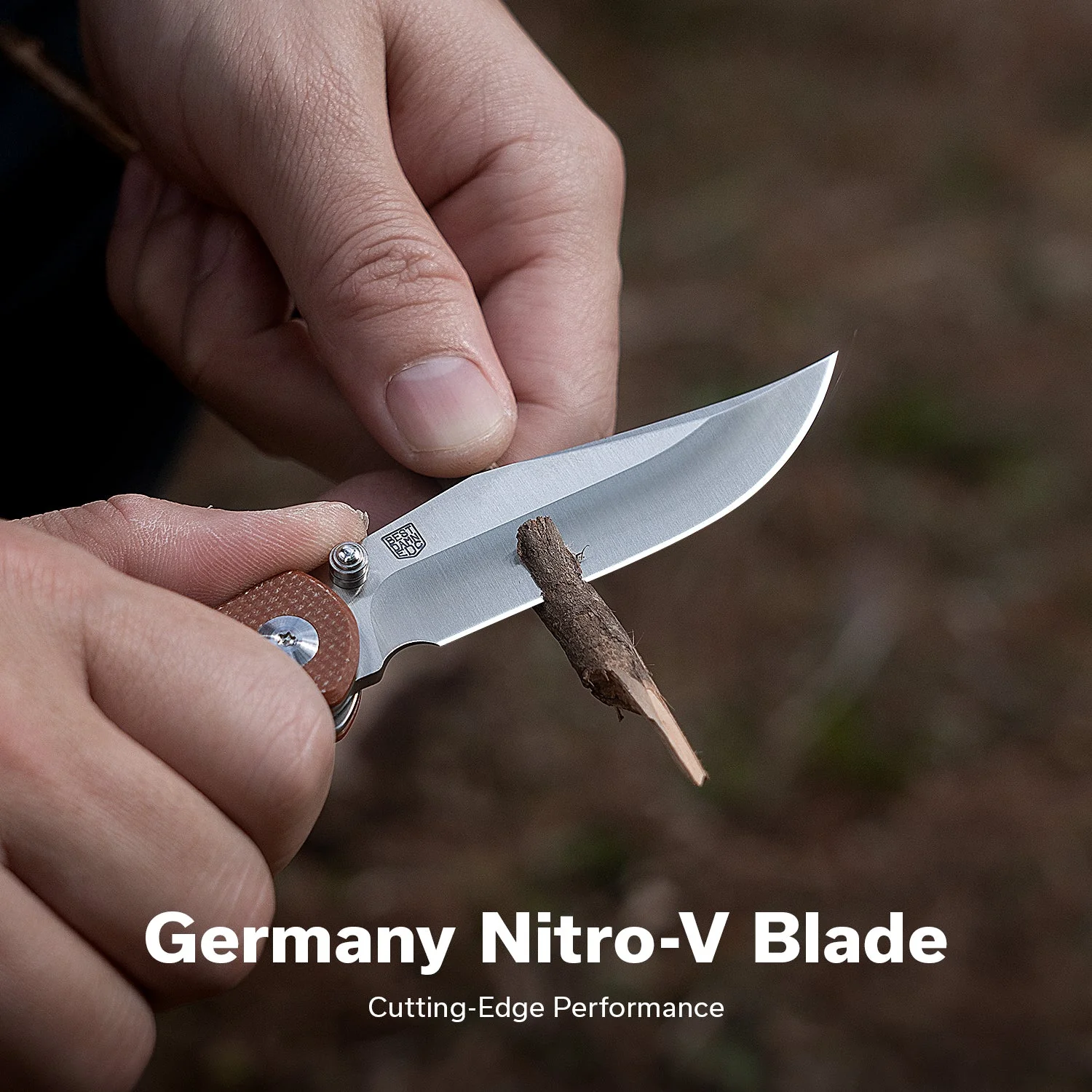 CIVIVI Clingman Front Flipper & Thumb Stud Knife Micarta Handle (2.99" Nitro-V Blade) C23065-3 - Image 3